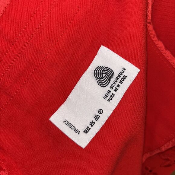 Escada Two Piece Skirt Suit Set Short Sleeve Blazer Women 40 42 M Red Wool Zip - Picture 16 of 16